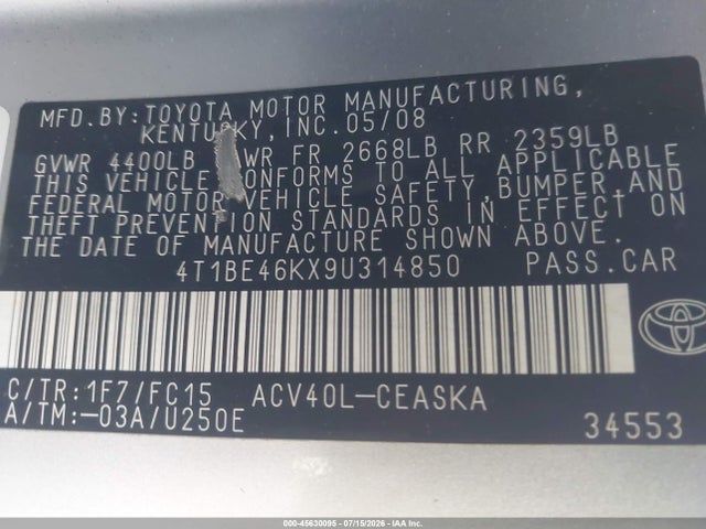 2009 Toyota CAMRY SE 照片 9