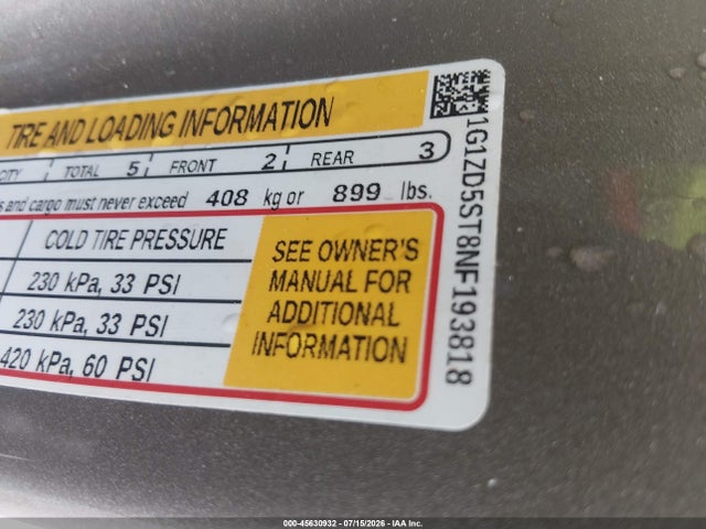 2022 CHEVROLET MALIBU FWD LT 9
