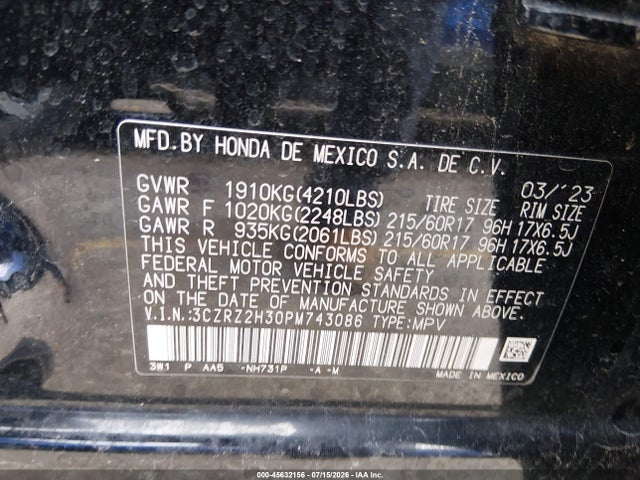 2023 HONDA HR-V AWD LX 9