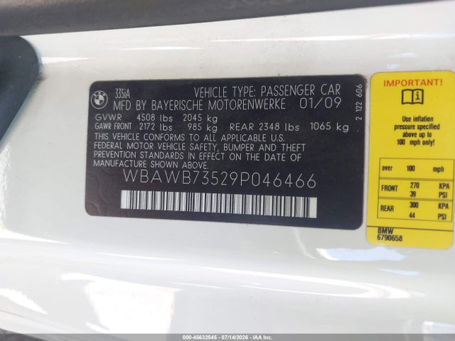 2009 BMW 335I 照片 9