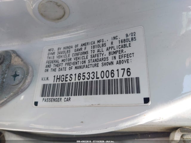 2003 Honda CIVIC LX photo 9