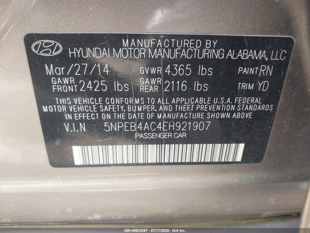 2014 Hyundai SONATA GLS 照片 9