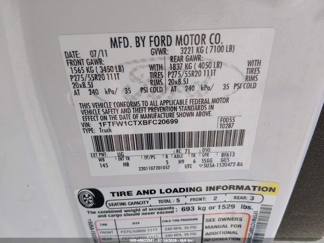 2011 FORD F-150 LARIAT 照片 9