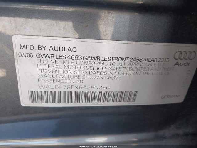 صورة 9 لـ 2006 AUDI A4 2.0T