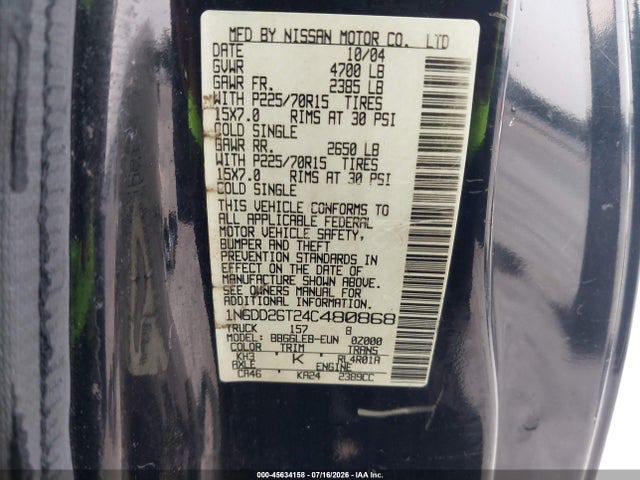 2004 Nissan FRONTIER XE 照片 9
