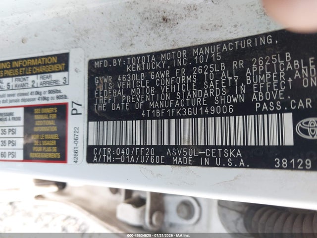 2016 Toyota CAMRY SE 照片 9