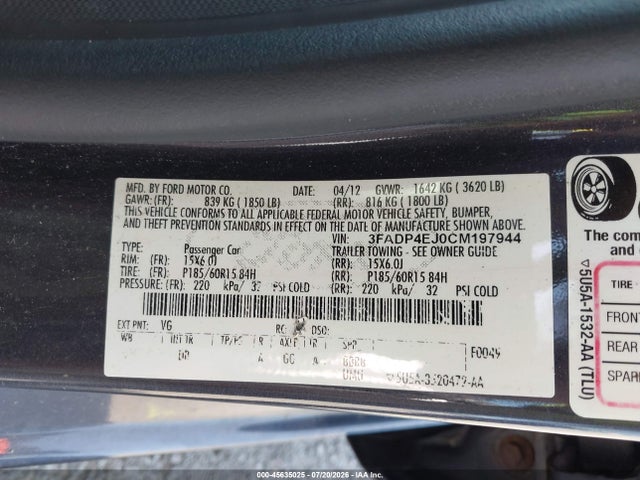 صورة 9 لـ 2012 FORD FIESTA SE