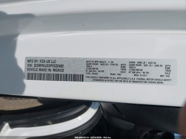 2023 RAM PROMASTER 3500 CARGO VAN HIGH ROOF 159 WB EXT 9