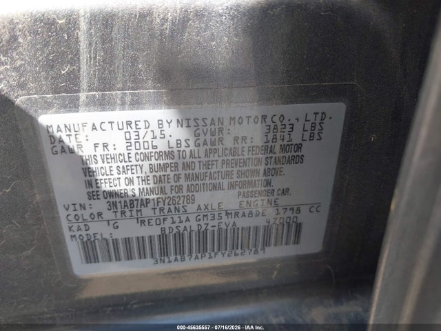 2015 Nissan SENTRA FE+ S/S/SL/SR/SV 照片 9