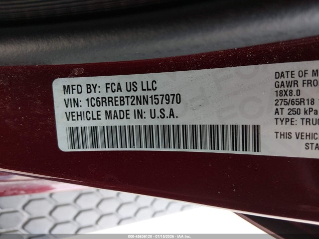 2022 RAM 1500 LONE STAR 4X2 6'4 BOX 9