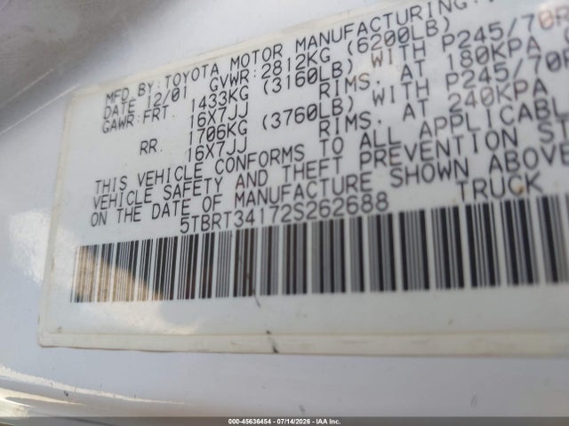 2002 Toyota TUNDRA SR5 V8 photo 9