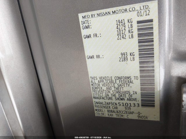 صورة 9 لـ 2012 Nissan ALTIMA 2.5 S