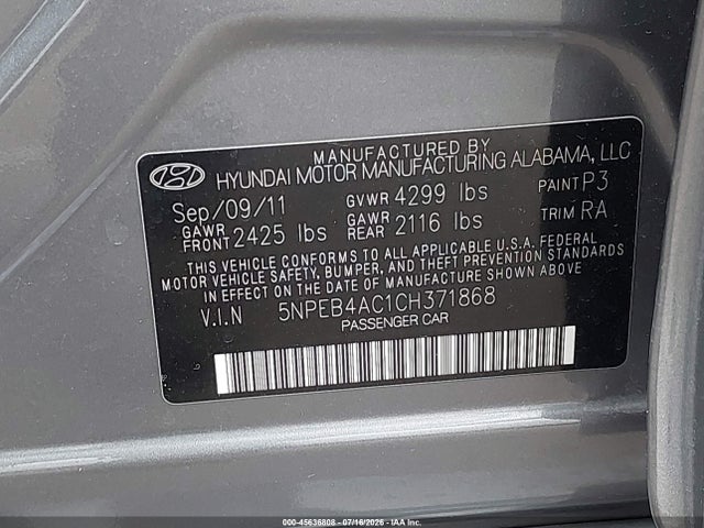 2012 Hyundai SONATA GLS — фото 9