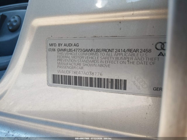 صورة 9 لـ 2007 AUDI A4 2.0T