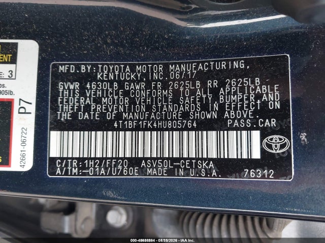 2017 Toyota CAMRY SE photo 9