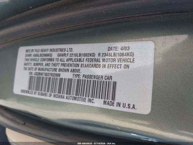 2003 Subaru OUTBACK 照片 9