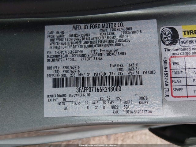 صورة 9 لـ 2006 FORD FUSION SE