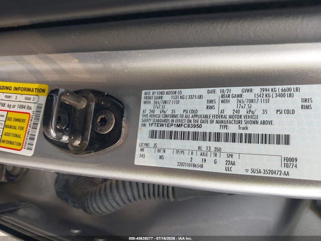 2021 FORD F-150 XLT 9
