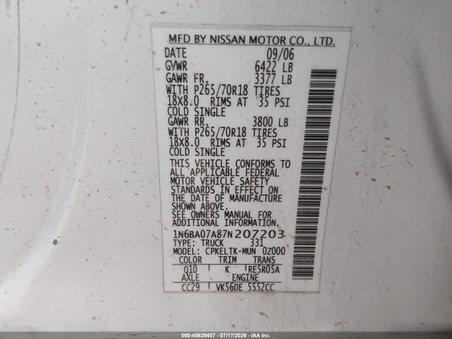 صورة 9 لـ 2007 Nissan TITAN SE