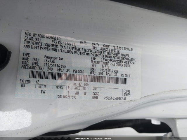 صورة 9 لـ 2014 FORD FOCUS SE