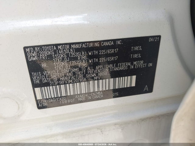 2021 TOYOTA RAV4 XLE 8