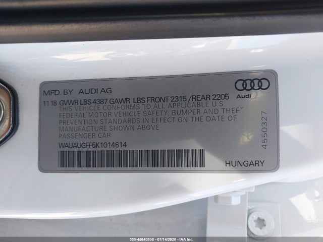 صورة 9 لـ 2019 AUDI A3 40 PREMIUM/40 TITANIUM PREMIUM