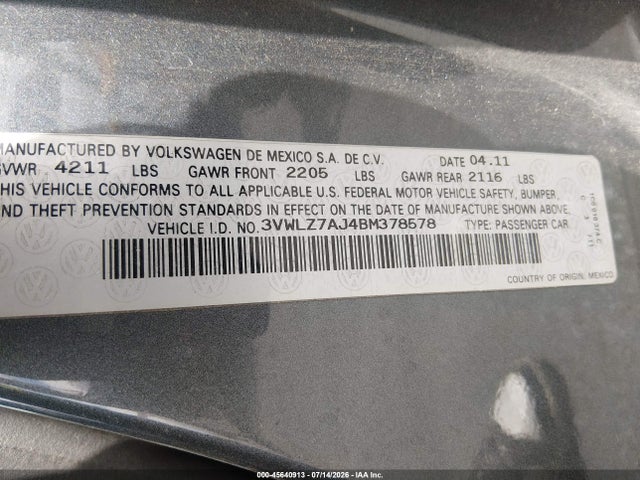 2011 Volkswagen JETTA 2.5L SEL 照片 9