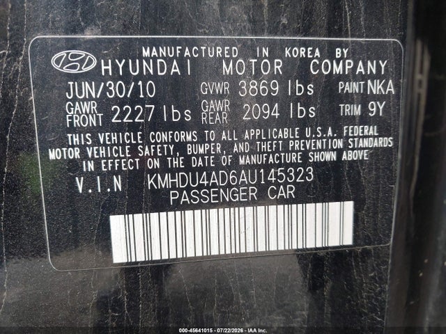 صورة 9 لـ 2010 Hyundai ELANTRA GLS
