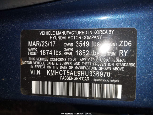 2017 Hyundai ACCENT SE 照片 9