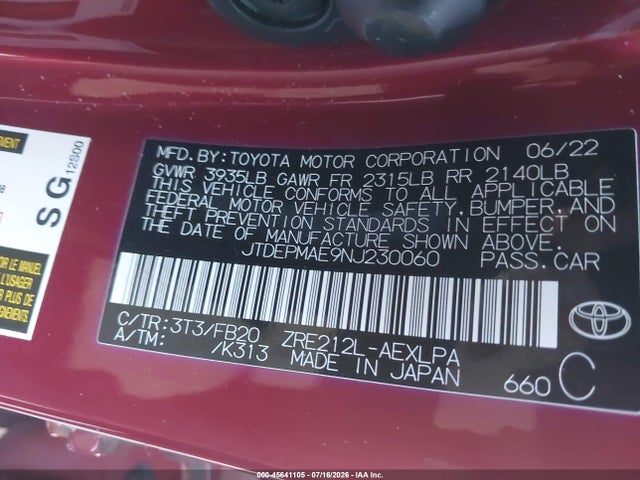 صورة 9 لـ 2022 Toyota COROLLA LE