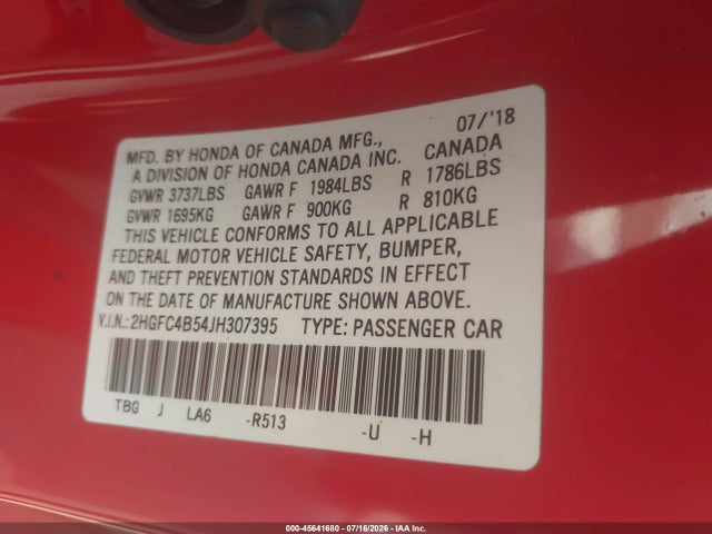 2018 Honda CIVIC LX photo 9