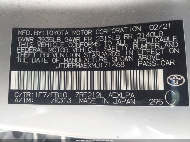 2021 TOYOTA COROLLA LE 9