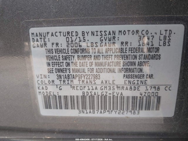 صورة 9 لـ 2015 Nissan SENTRA SL