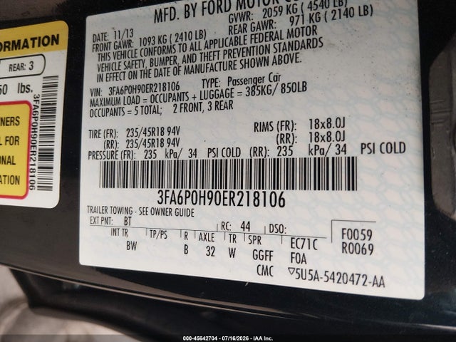 2014 FORD FUSION SE — фото 9