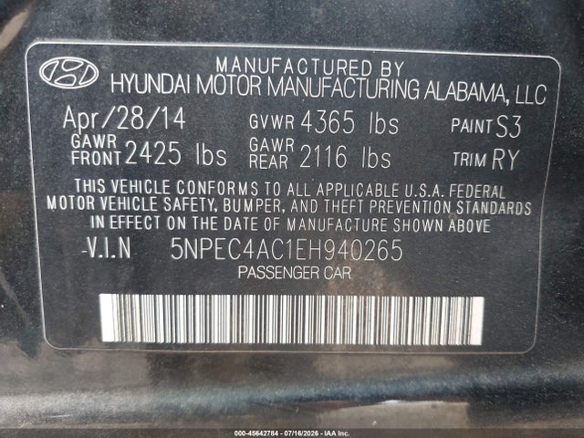2014 Hyundai SONATA SE 照片 9
