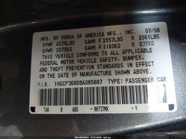 2008 Honda ACCORD 3.5 EX-L photo 9