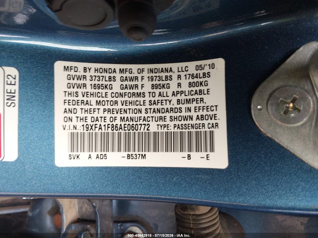 2010 Honda CIVIC EX 照片 9