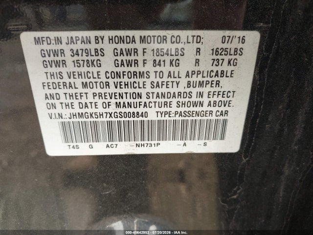 2016 Honda FIT EX — фото 9
