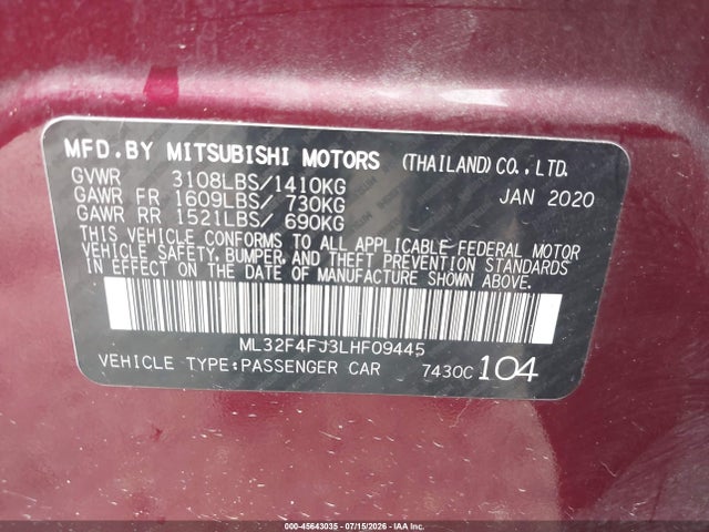 صورة 9 لـ 2020 Mitsubishi MIRAGE G4 LE