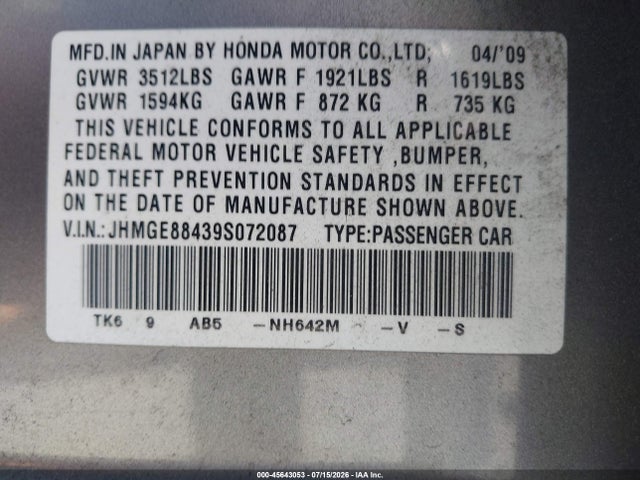 2009 Honda FIT SPORT 照片 9