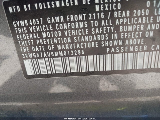 2021 VOLKSWAGEN GOLF 1.4T TSI 9