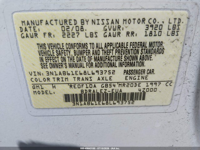 2008 Nissan SENTRA 2.0S 照片 9