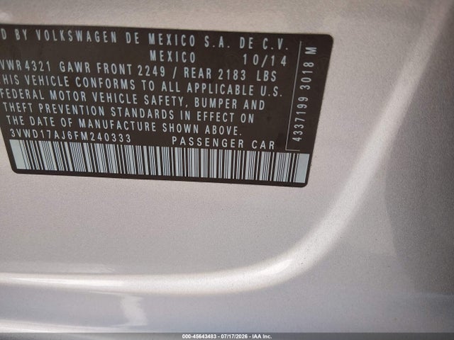 صورة 9 لـ 2015 Volkswagen JETTA 1.8T SE