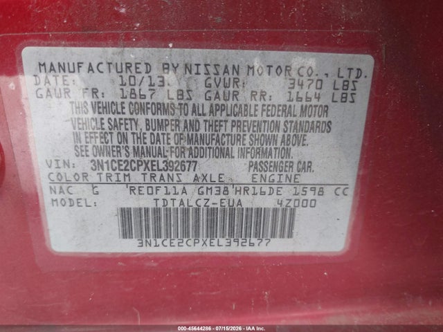 2014 Nissan VERSA NOTE S PLUS 照片 9
