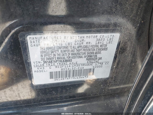 2017 Nissan SENTRA S/SL/SR/SV — фото 9