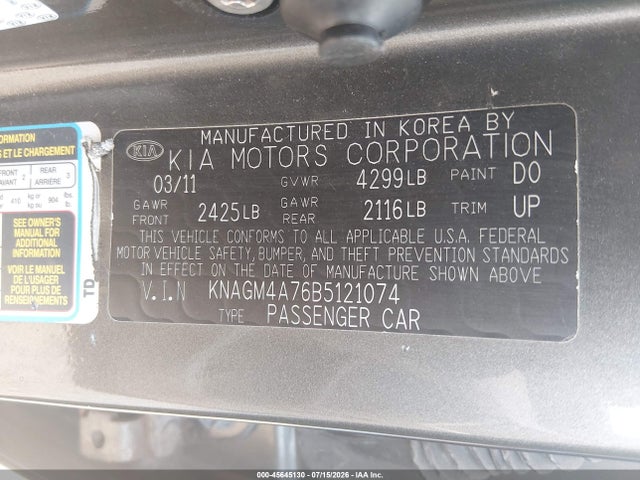 2011 KIA OPTIMA LX 照片 9