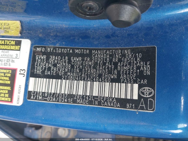 2010 Toyota COROLLA S 照片 9