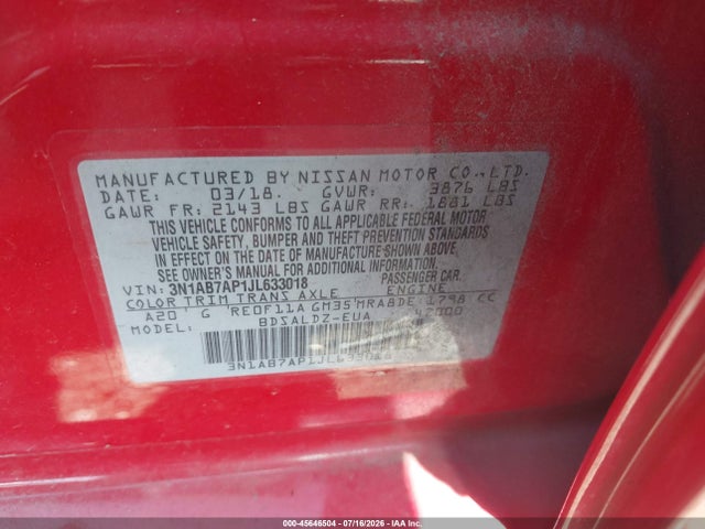 2018 Nissan SENTRA SV 照片 9