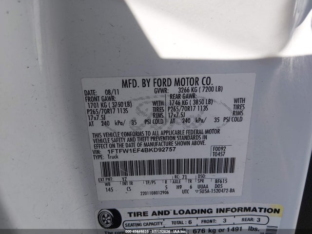 صورة 9 لـ 2011 FORD F-150 XL