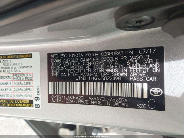 2018 Toyota CAMRY SE — фото 9